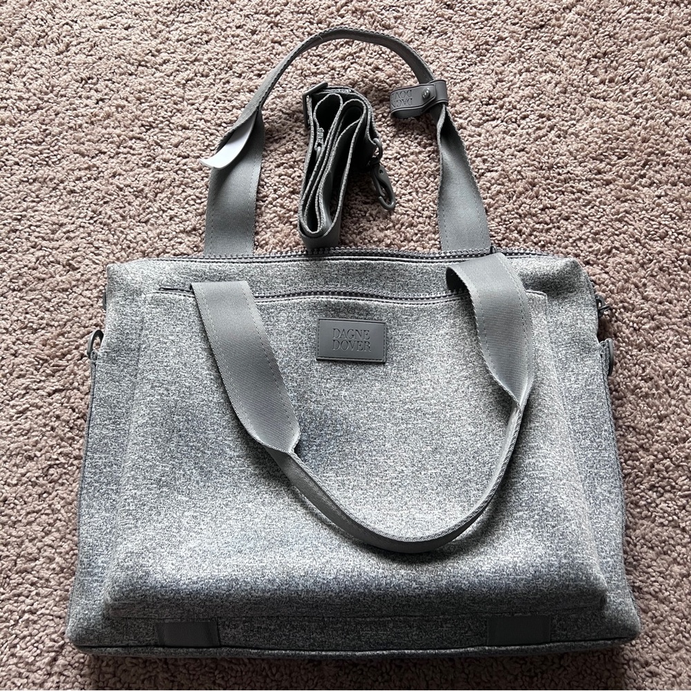 Dagne Dover Ryan Laptop Bag Heather Gray Tote EUC